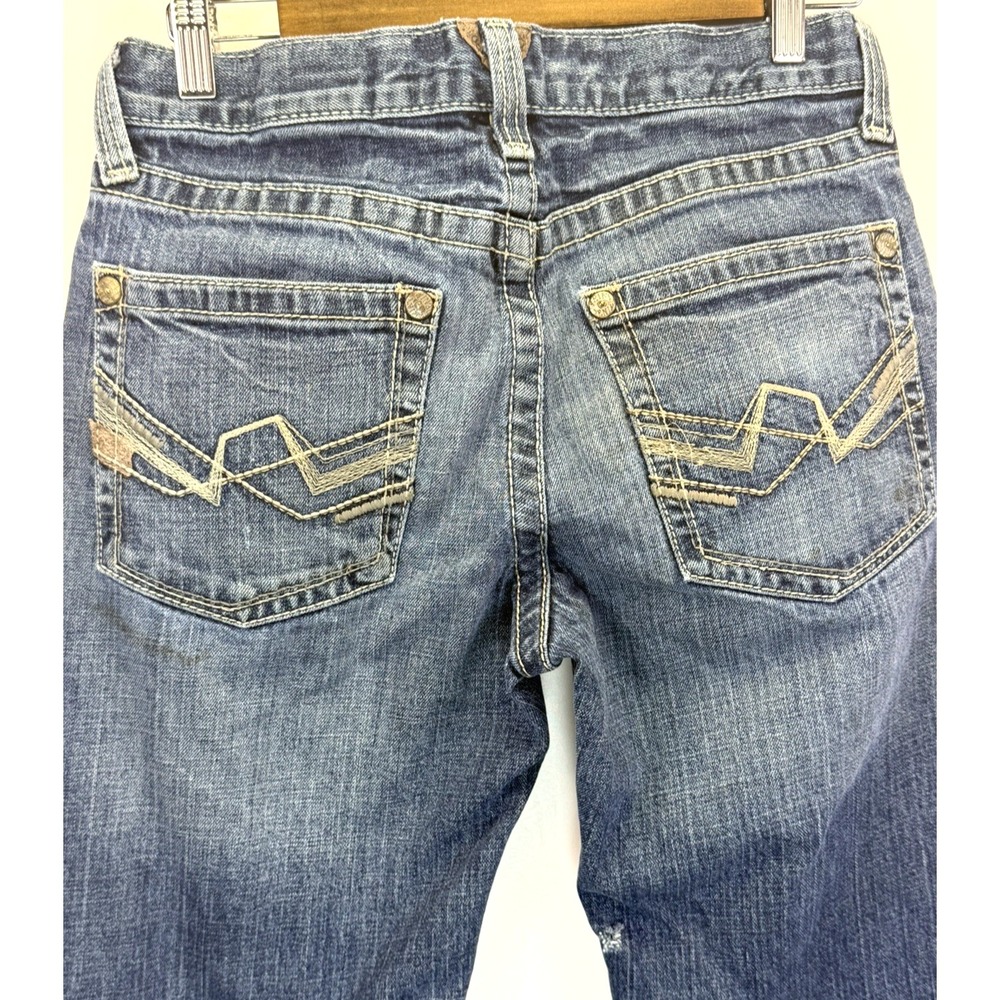 Ariat M5 Slim Outlaw Stackable Straight Leg Jeans Blue Thrashed Mens 31x34 - Picture 8 of 9